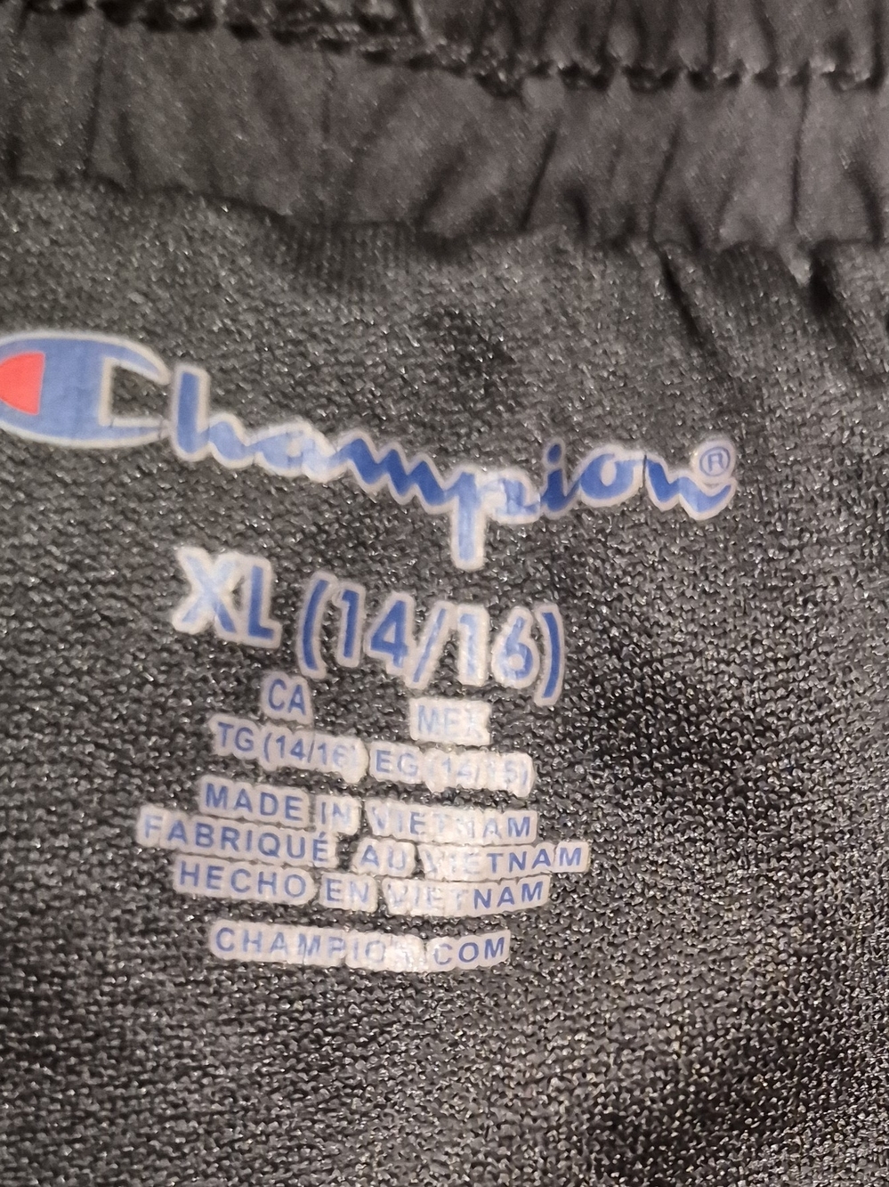 Champion Black Athletic Shorts with White Piping - Picture 4 of 4